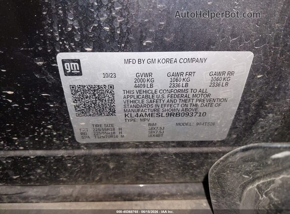 KL4AMESL9RB093710 2024 BUICK ENCORE Black Widok komory silnika
