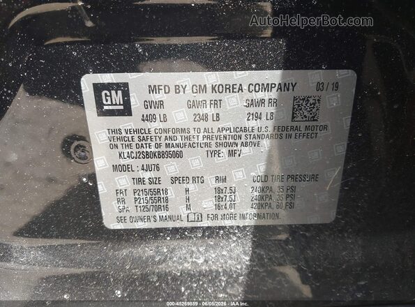 KL4CJ2SB0KB895060 2019 BUICK ENCORE Black Engine compartment view