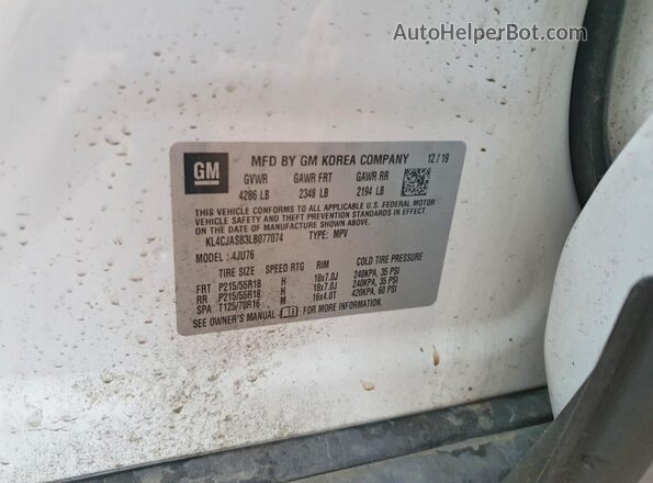 KL4CJASB3LB077074 2020 BUICK ENCORE White Widok komory silnika