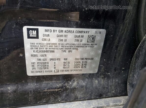 KL4CJASB8HB078986 2017 BUICK ENCORE Brown 