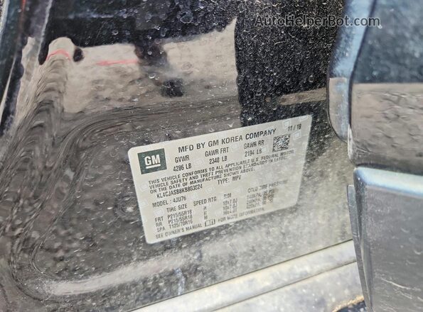 KL4CJASB8KB803624 2019 BUICK ENCORE Black VIN կոդի պիտակի տեսք