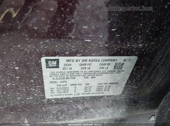 KL4CJCSB9JB542305 2018 BUICK ENCORE Purple Շարժիչի բաժամունքի տեսք