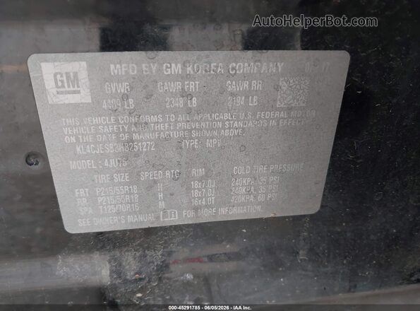 KL4CJESB3HB251272 2017 BUICK ENCORE Black Engine compartment view