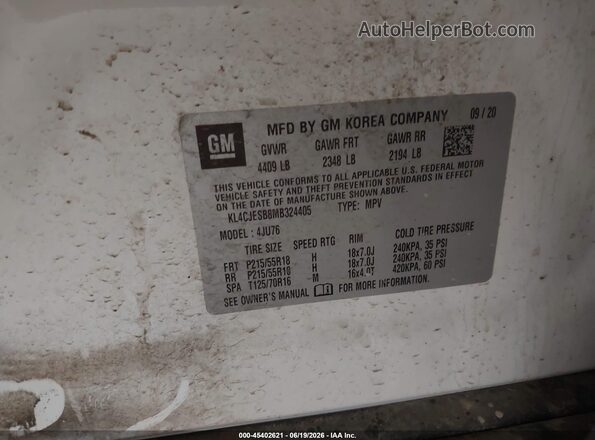 KL4CJESB8MB324405 2021 BUICK ENCORE White Շարժիչի բաժամունքի տեսք