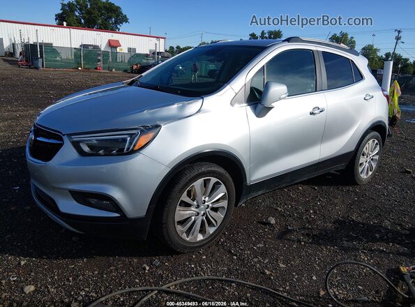 KL4CJGSM8KB774596 2019 BUICK ENCORE Silver წინა მარცხენა ხედი სამი მეოთხედიდან