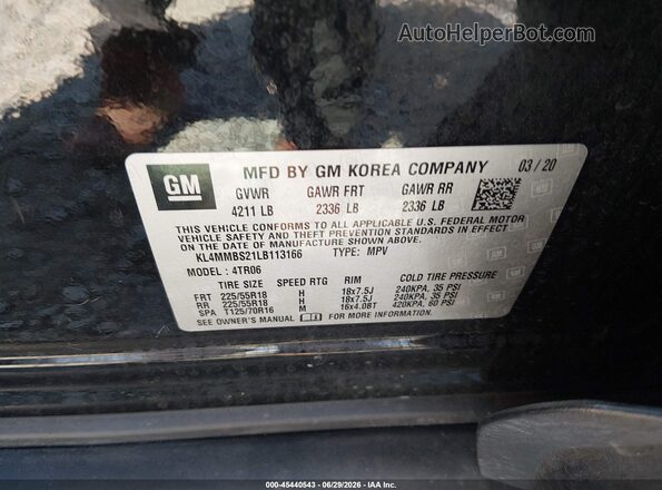 KL4MMBS21LB113166 2020 BUICK ENCORE Черный Вид подкапотного пространства