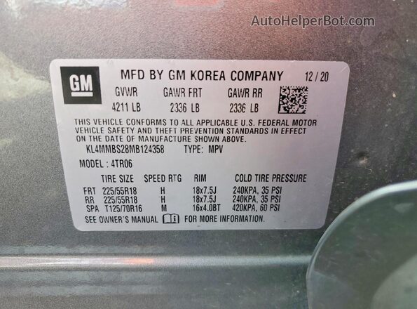 KL4MMBS28MB124358 2021 BUICK ENCORE Gray 