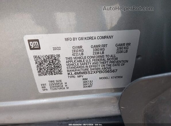 KL4MMBS2XPB056567 2023 BUICK ENCORE Gray Вид підкапотного простору
