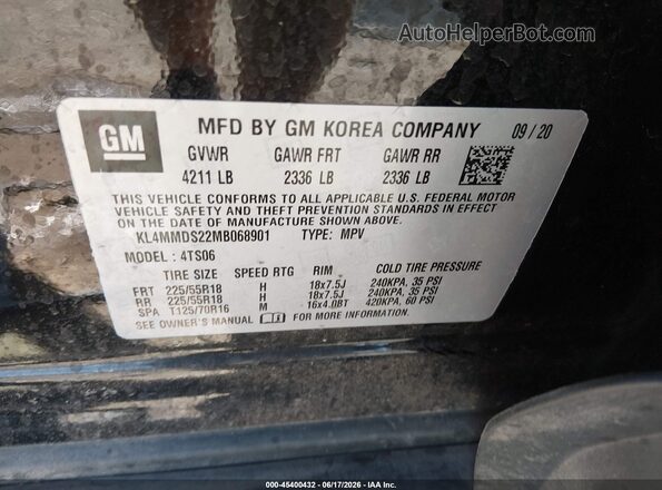 KL4MMDS22MB068901 2021 BUICK ENCORE Black Engine compartment view