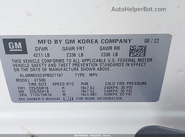 KL4MMDS24PB027187 2023 BUICK ENCORE White Widok komory silnika