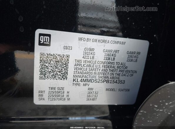 KL4MMDS25PB154353 2023 BUICK ENCORE Black Engine compartment view