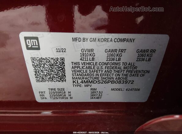 KL4MMDS26PB083972 2023 BUICK ENCORE Red Շարժիչի բաժամունքի տեսք
