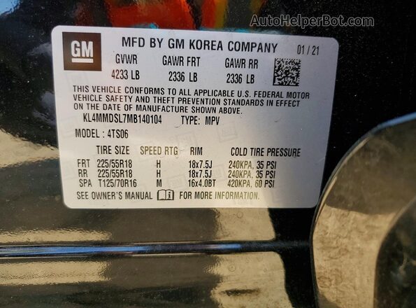 KL4MMDSL7MB140104 2021 BUICK ENCORE Black 