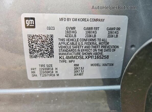 KL4MMDSLXPB165258 2023 BUICK ENCORE Silver Engine compartment view