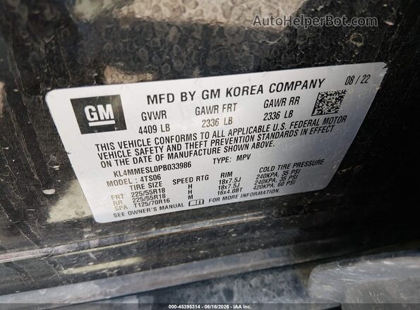 KL4MMESL0PB033986 2023 BUICK ENCORE Black Вид підкапотного простору