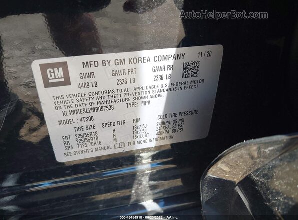 KL4MMESL2MB097538 2021 BUICK ENCORE Черный Вид подкапотного пространства
