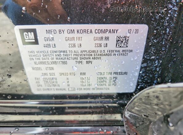 KL4MMESLXMB117860 2021 BUICK ENCORE Черный Вид подкапотного пространства