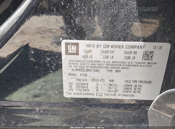 KL4MMGSL3MB113483 2021 BUICK ENCORE Black Engine compartment view