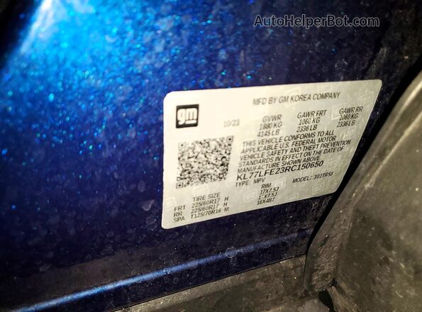 KL77LFE23RC150650 2024 CHEVROLET TRAX Blue 