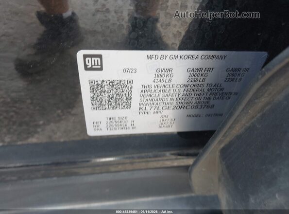 KL77LGE20RC083768 2024 CHEVROLET TRAX Black Engine compartment view