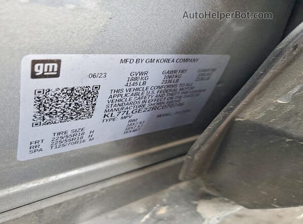 KL77LGE22RC070746 2024 CHEVROLET TRAX Silver Engine compartment view