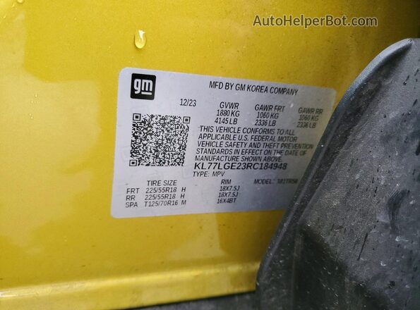 KL77LGE23RC184948 2024 CHEVROLET TRAX Gold Vista del compartimento del motor