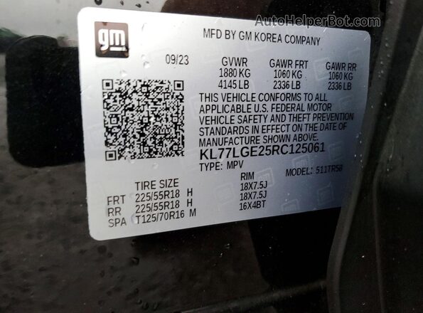 KL77LGE25RC125061 2024 CHEVROLET TRAX Black 