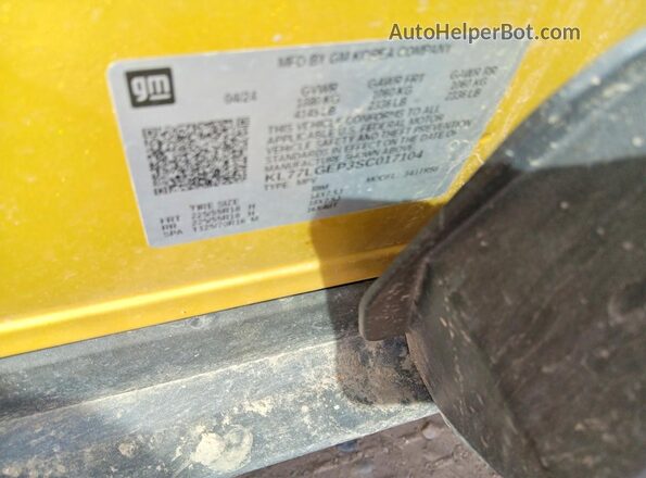 KL77LGEP3SC017104 2025 CHEVROLET TRAX Gold Вид підкапотного простору