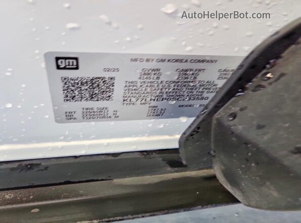 KL77LHEP0SC233580 2025 CHEVROLET TRAX White 
