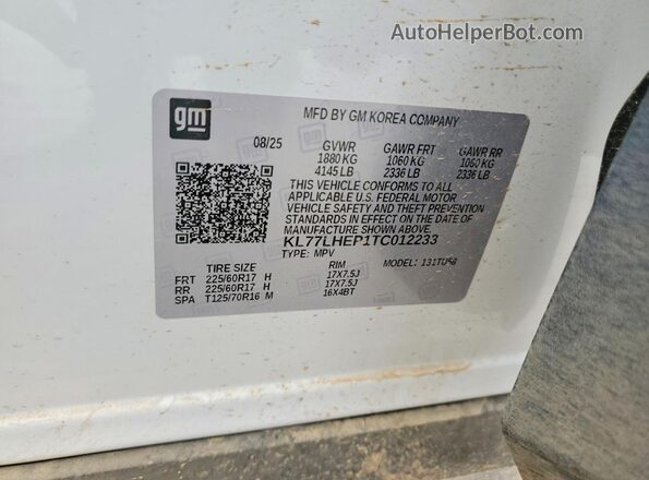 KL77LHEP1TC012233 2026 CHEVROLET TRAX White 