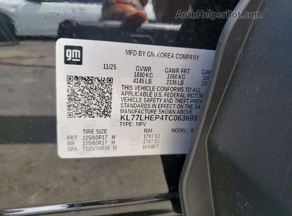 KL77LHEP4TC063693 2026 CHEVROLET TRAX Black 