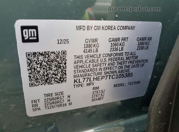 KL77LHEP7TC105385 2026 CHEVROLET TRAX Charcoal Շարժիչի բաժամունքի տեսք