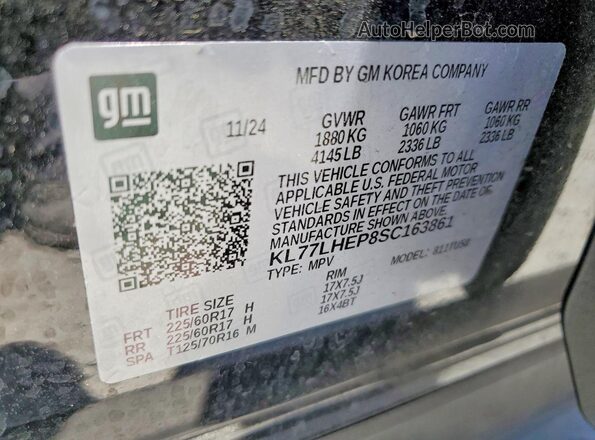 KL77LHEP8SC163861 2025 CHEVROLET TRAX Black 