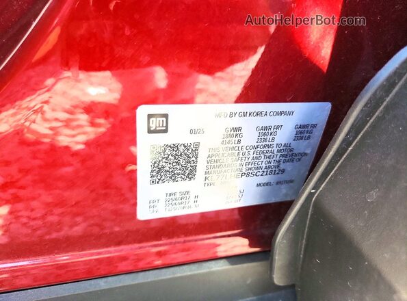 KL77LHEP8SC218129 2025 CHEVROLET TRAX Red Շարժիչի բաժամունքի տեսք