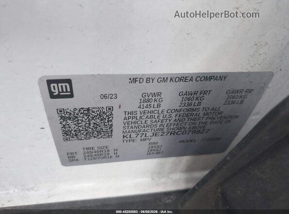 KL77LJE27RC079827 2024 CHEVROLET TRAX White Вид підкапотного простору