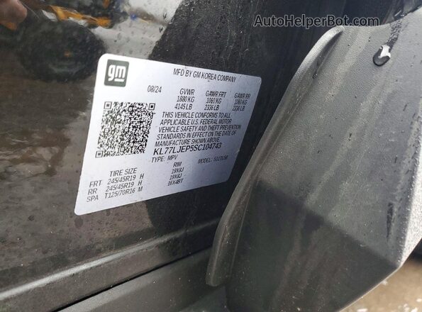 KL77LJEP5SC104743 2025 CHEVROLET TRAX Black VIN կոդի պիտակի տեսք