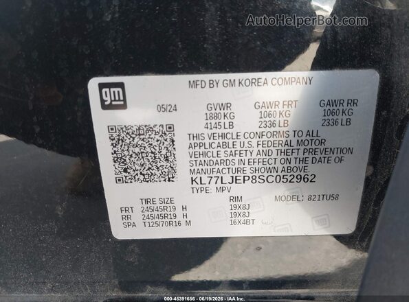KL77LJEP8SC052962 2025 CHEVROLET TRAX Black ძრავის განყოფილების ხედი