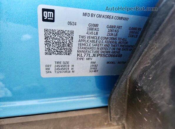 KL77LJEP9SC066448 2025 CHEVROLET TRAX Blue 