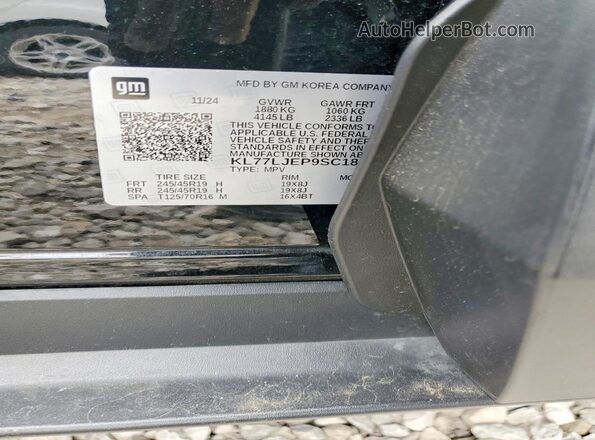 KL77LJEP9SC181230 2025 CHEVROLET TRAX Black VIN sticker view