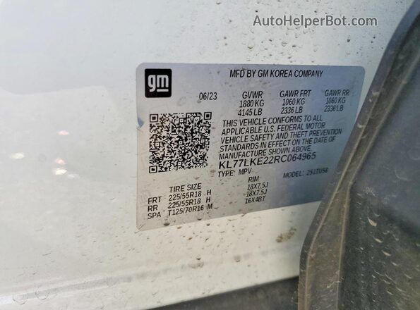 KL77LKE22RC064965 2024 CHEVROLET TRAX White 