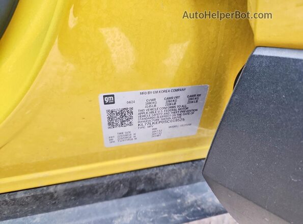 KL77LKEP0SC019525 2025 CHEVROLET TRAX Gold Widok naklejki z numerem VIN