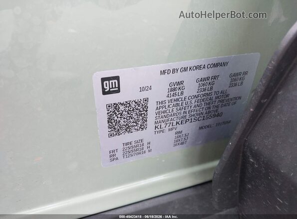 KL77LKEP1SC155940 2025 CHEVROLET TRAX Green Vista del compartimento del motor