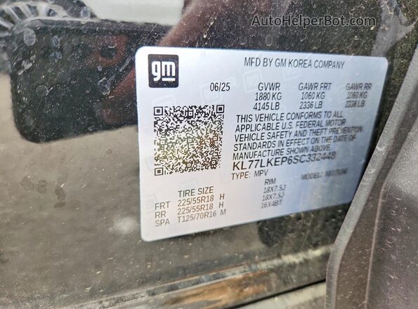 KL77LKEP6SC332448 2025 CHEVROLET TRAX Black 
