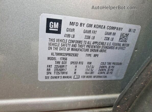 KL79MMS29PB029302 2023 CHEVROLET TRAILBLAZER Gray 
