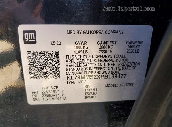 KL79MMS2XPB189477 2023 CHEVROLET TRAILBLAZER Black Widok komory silnika