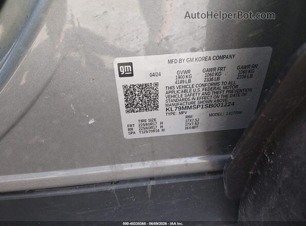 KL79MMSP1SB001224 2025 CHEVROLET TRAILBLAZER Серебряный Вид подкапотного пространства