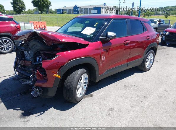 KL79MMSP9SB037954 2025 CHEVROLET TRAILBLAZER Red წინა მარცხენა ხედი სამი მეოთხედიდან