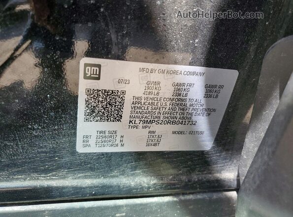 KL79MPS20RB041732 2024 CHEVROLET TRAILBLAZER Blue VIN კოდის სტიკერის ხედი