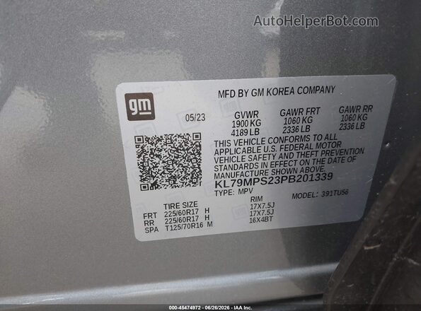 KL79MPS23PB201339 2023 CHEVROLET TRAILBLAZER Серебряный Вид подкапотного пространства