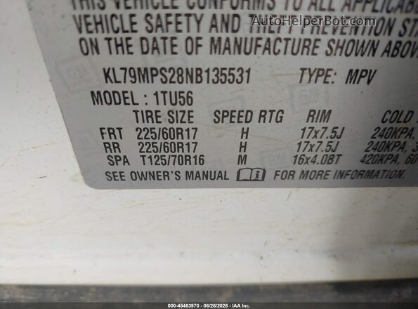KL79MPS28NB135531 2022 CHEVROLET TRAILBLAZER Белый Вид подкапотного пространства